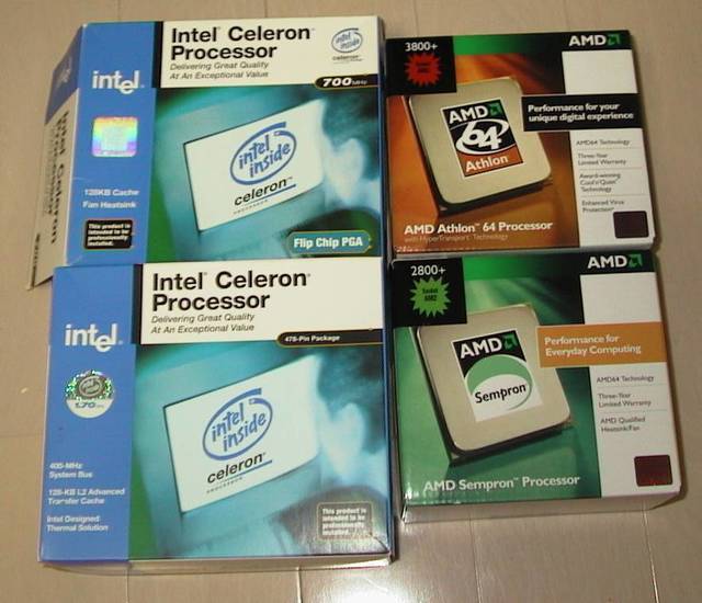 昔使っていたIntelとAMDのCPU